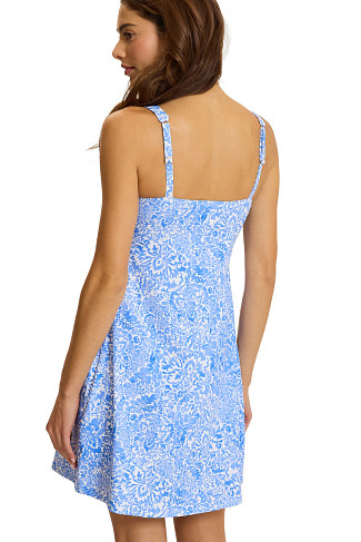 PARADISO BLU Floral V-Neck Spa Dress Cover Up