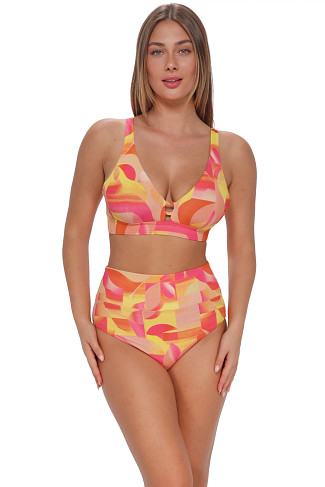 DREAMSICLE CREPE Natalie Banded Bikini Top (D+ Cup)