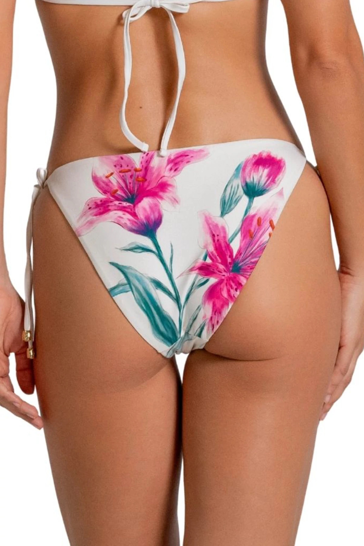 MULTI Orchid Beaded Tie Side Bikini Bottom image number 2