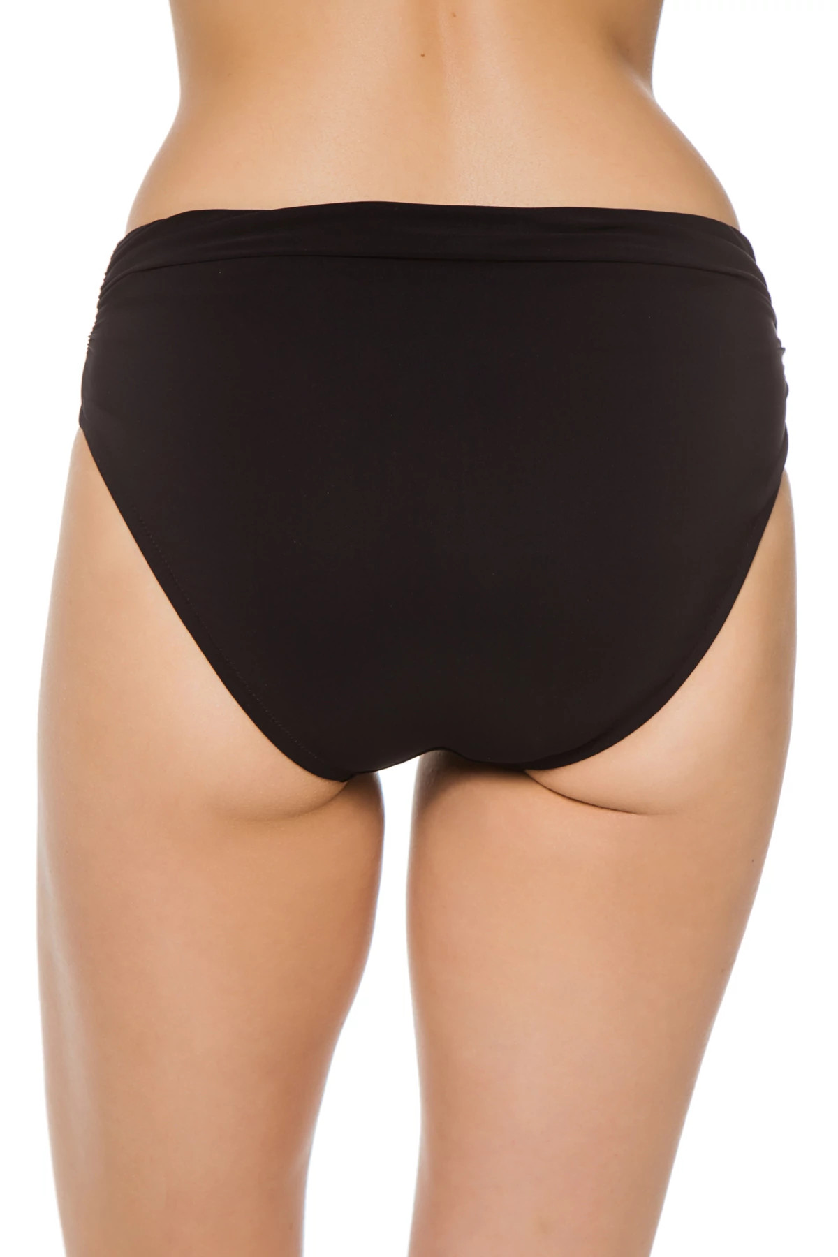 BLACK Shirred Hipster Bikini Bottom image number 2