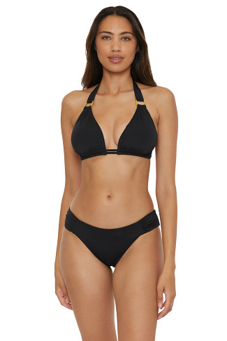 BLACK Allie Halter Bikini Top (D+ Cup)