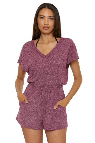 AUBERGINE Beach Date Romper