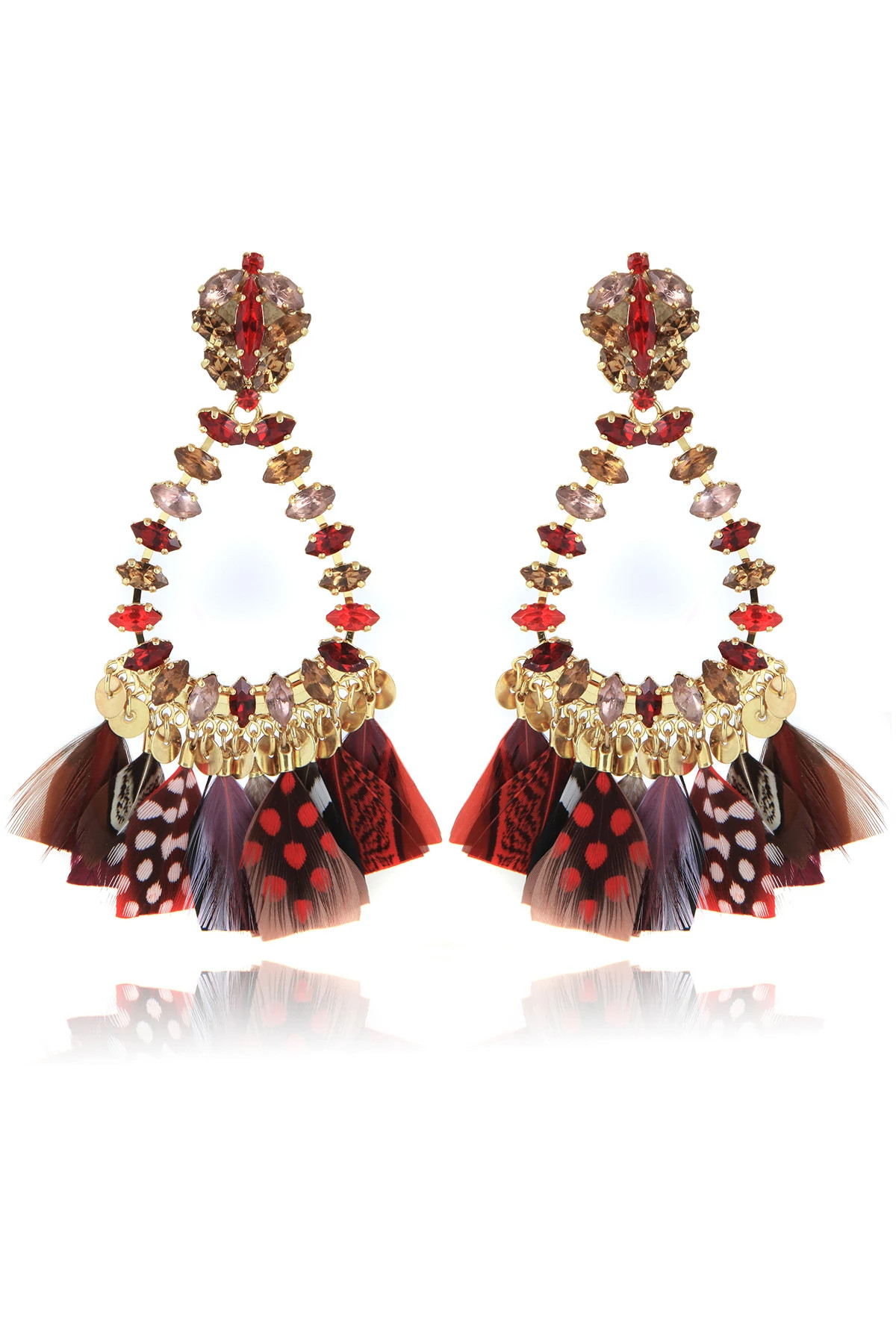 GOLD Riviera Feather Earrings image number 1