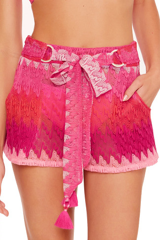 PINK Cascade Crochet Shorts
