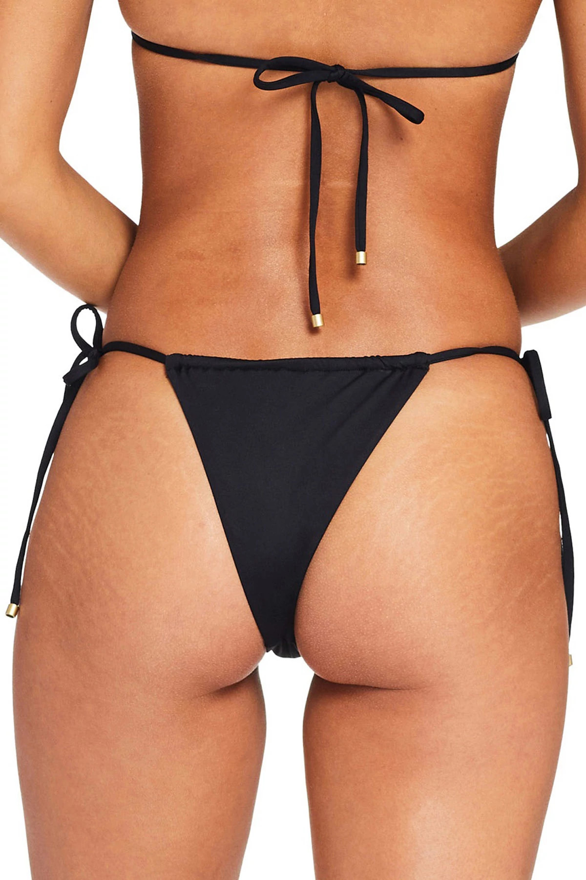 BLACK ECOLUX Milana Tie Side Brazilian Bikini Bottom image number 2