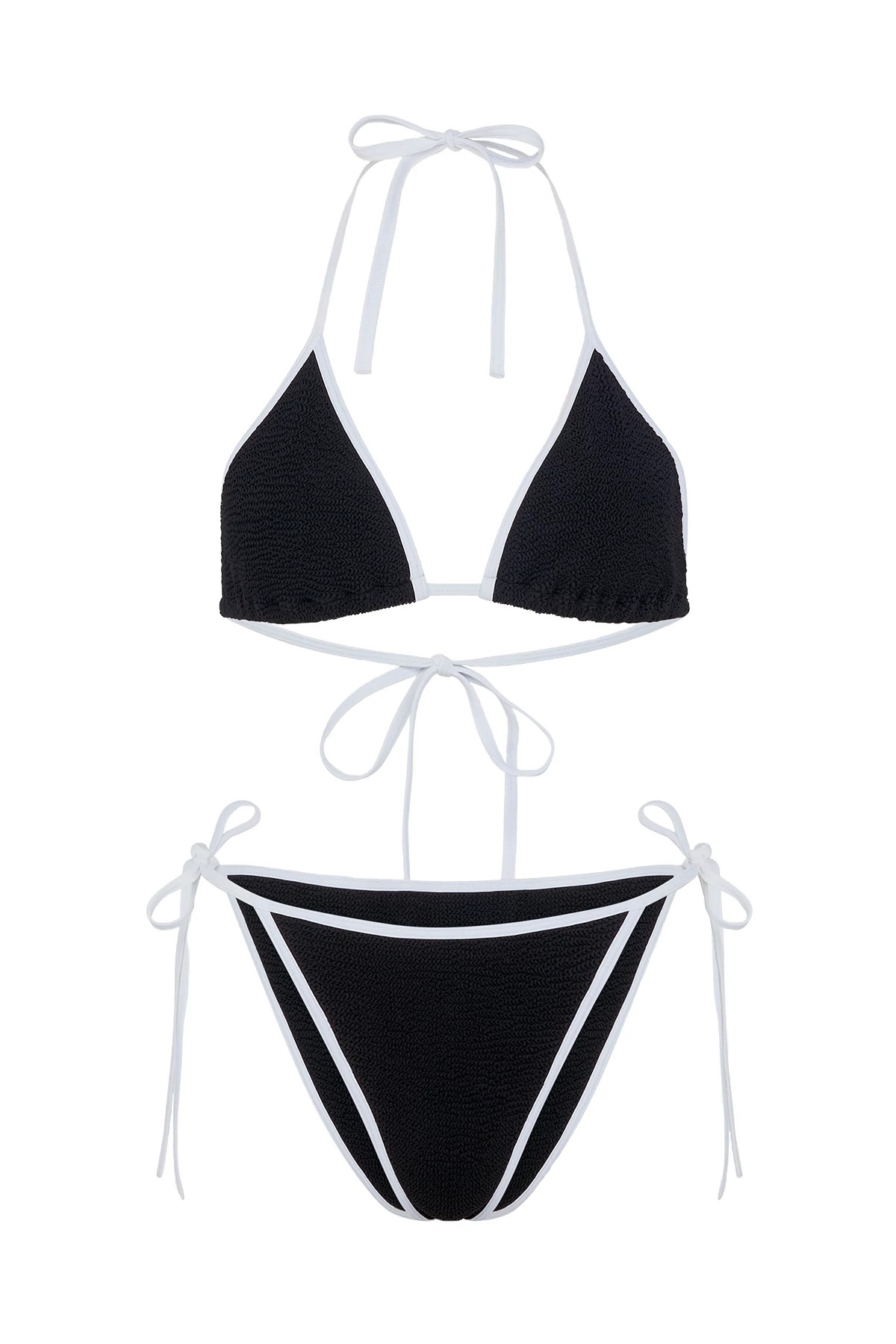 BLACK/WHITE Gina Two Piece Bikini Set image number 4