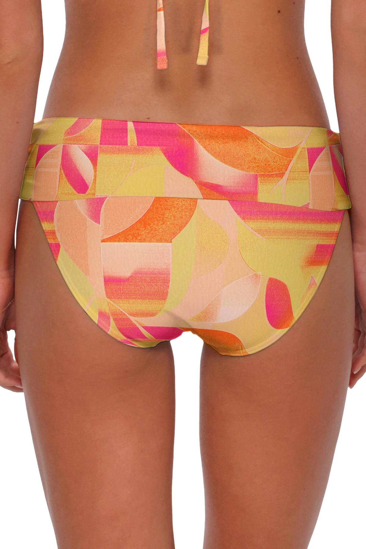 DREAMSICLE CREPE Hannah High Waist Bikini Bottom image number 3