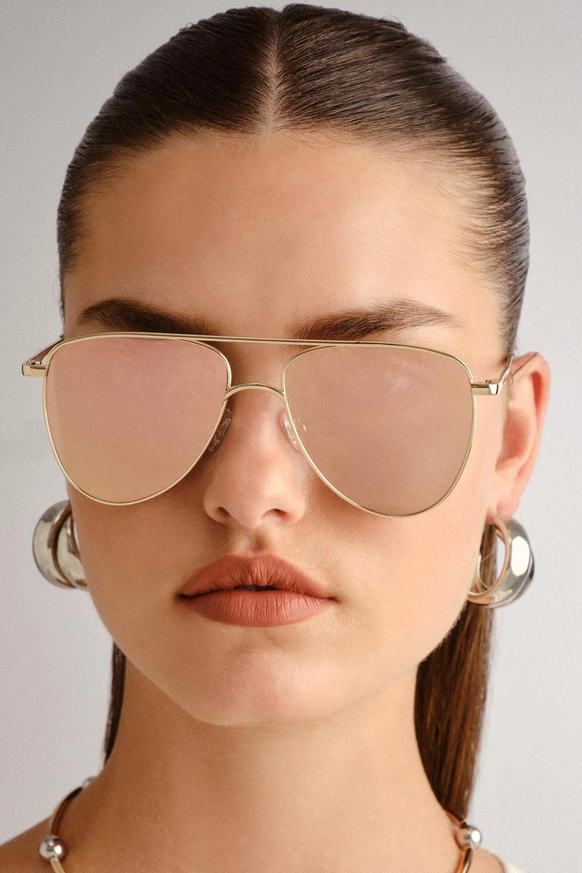 GOLD PEACH MIRROR The Duke Sunglasses image number 3