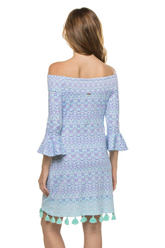 PURPLE AND WHITE Naples Mini Dress