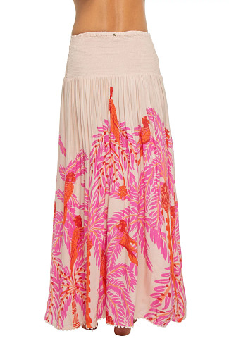 PINK PALMROTT Carla Smocked High Rise Maxi Skirt