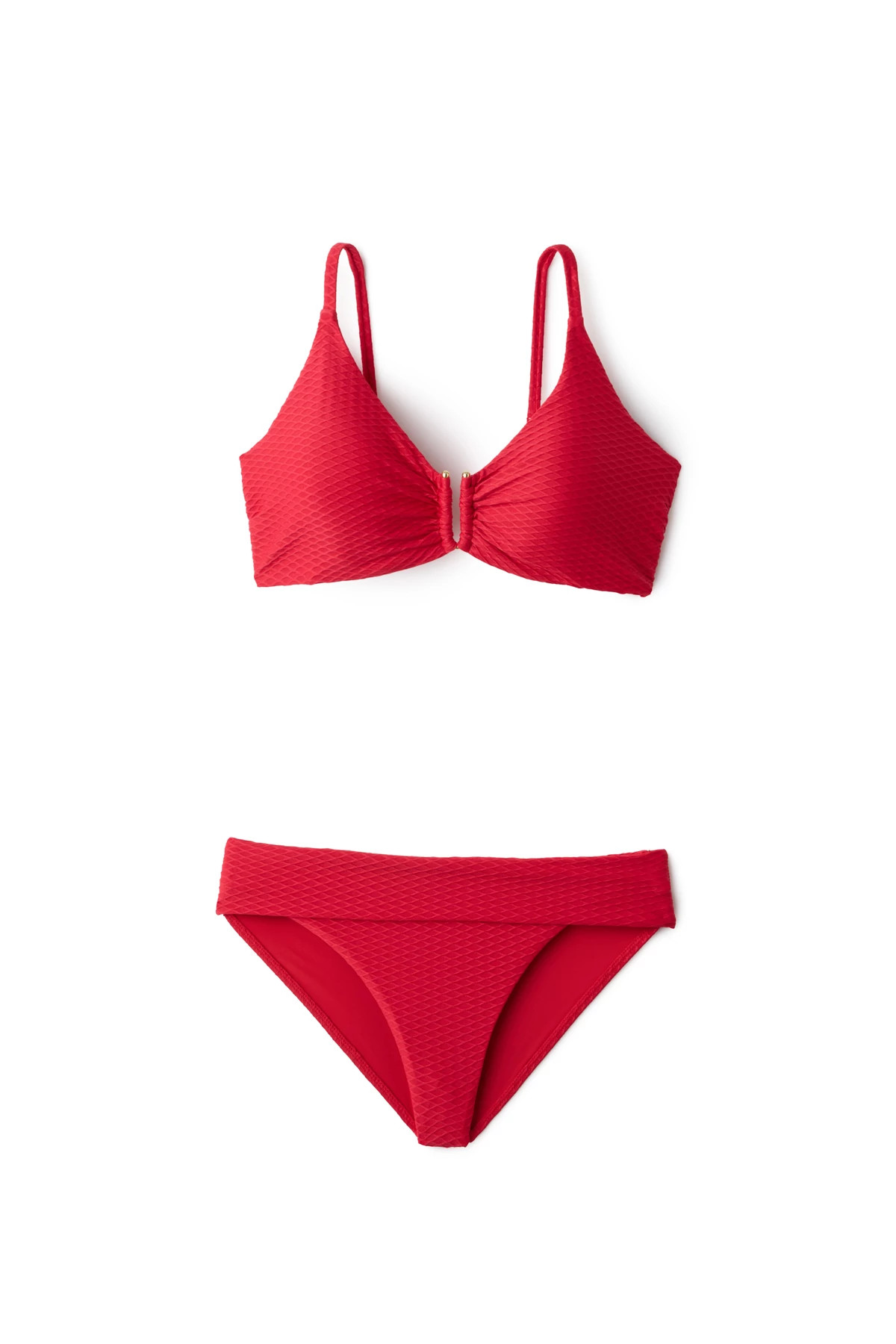 LIPSTICK Sydney Textured Foldover Bikini Bottom image number 3