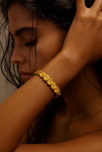 GOLD Chrishell Shell Bangle Bracelet