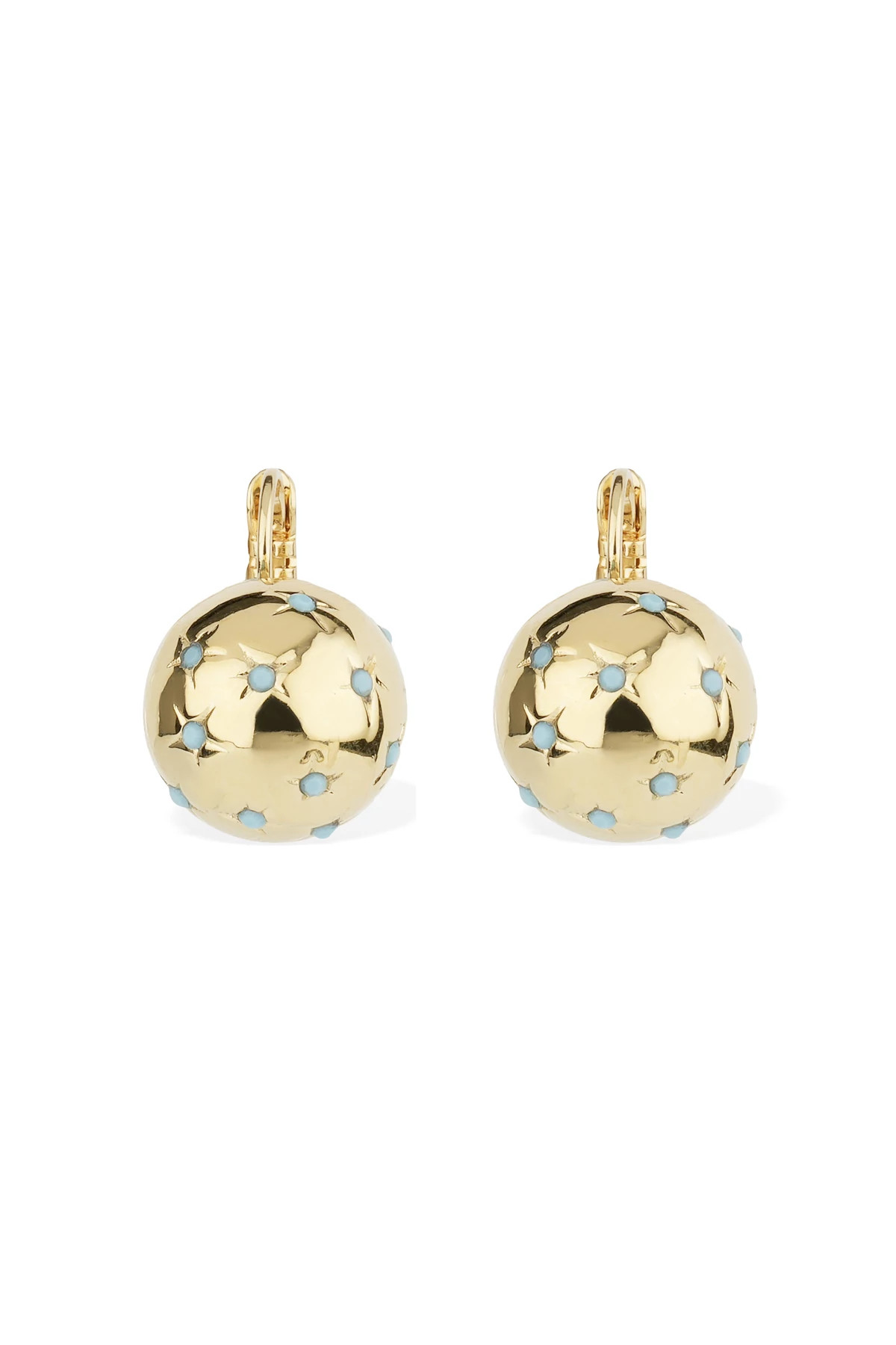 081 GOLD Comet Dome Drop Earrings image number 1