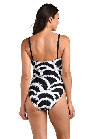 BLACK Woven Shadows One Piece Swimsuit