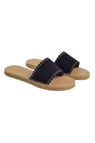 BLACK Cabana Open Toe Slides