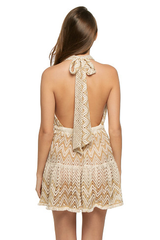 SANDSTONE CHEVRON Jilly Halter Mini Dress