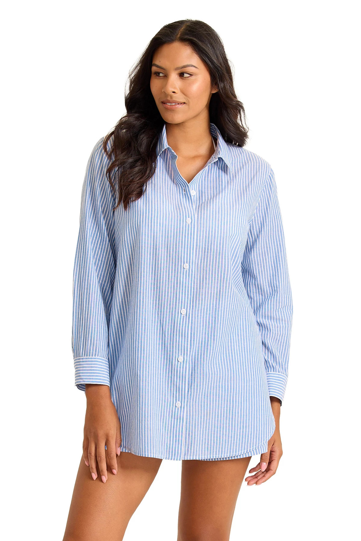 VICTORIA BLUE Chambray Boyfriend Shirt image number 3