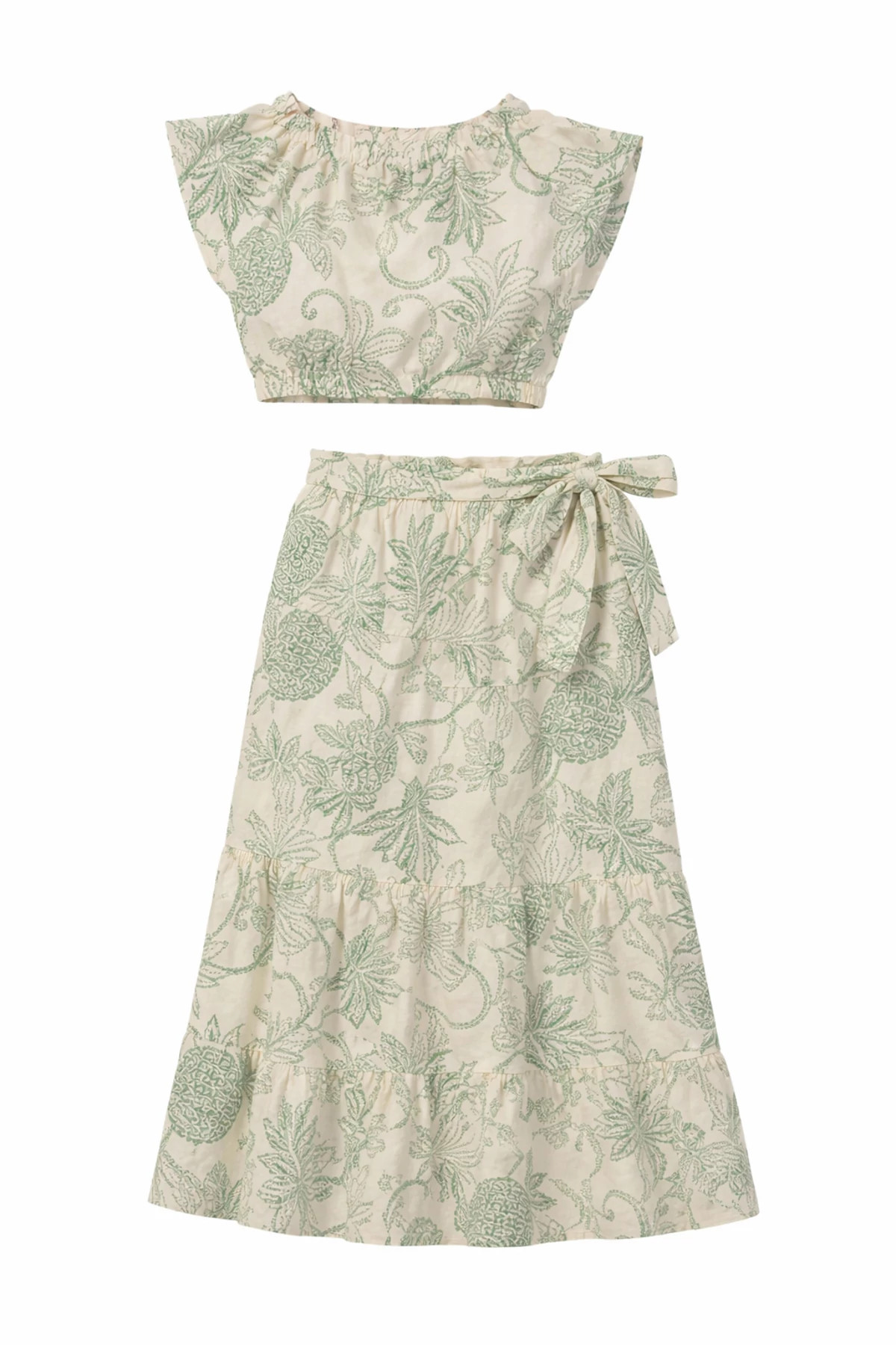 MOKATA GREEN Muna Linen Crop Top image number 6