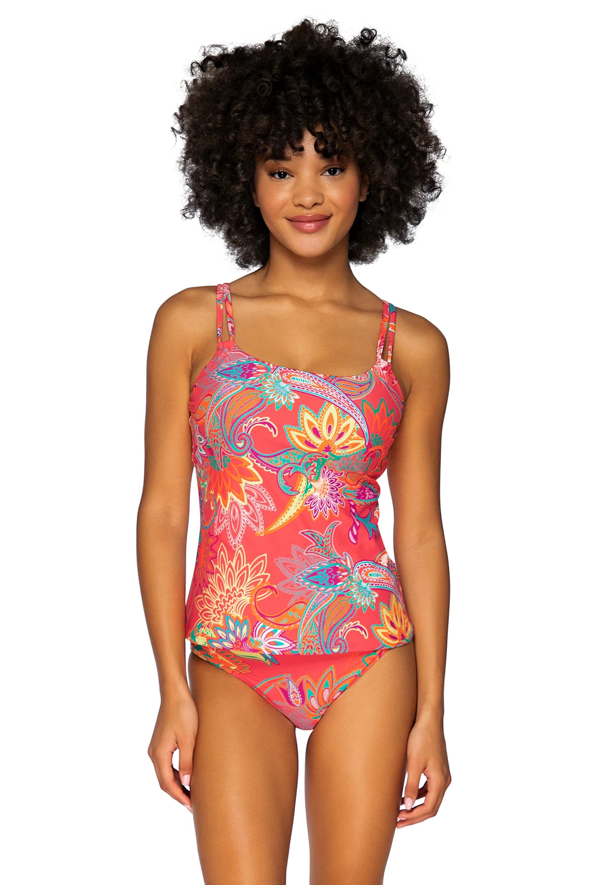 ISLAND BLISS Molded Underwire Tankini Top (D+ Cup) image number 2
