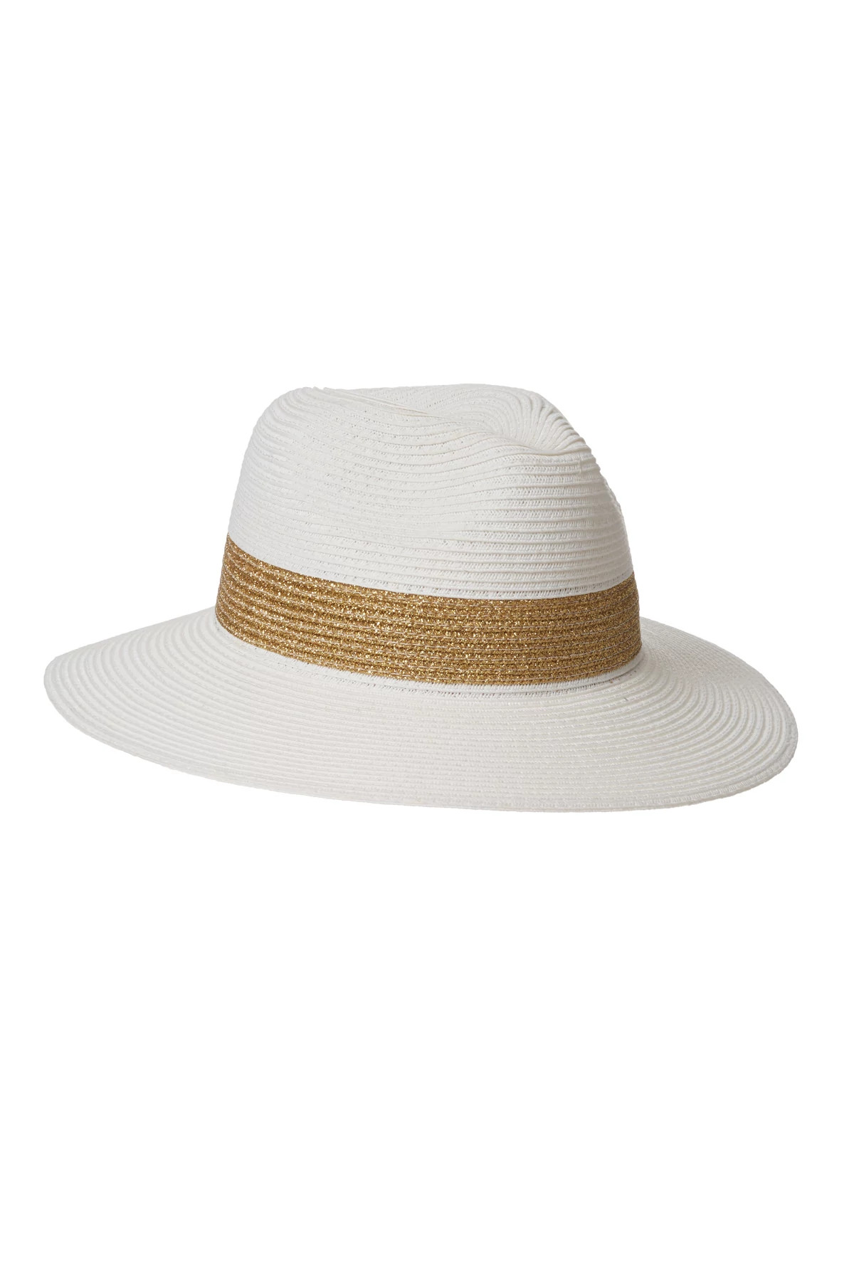WHITE/GOLD Biscayne Panama Hat image number 1