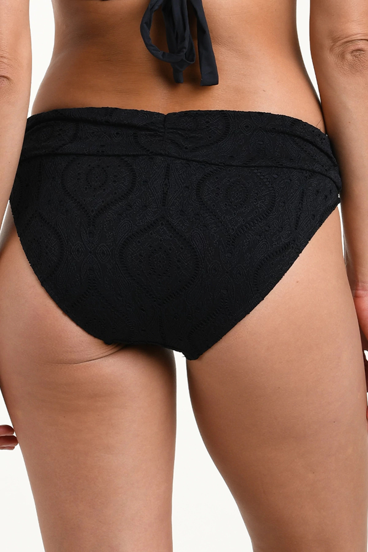 BLACK Mantra Medallion Shirred Hipster Bikini Bottom image number 2
