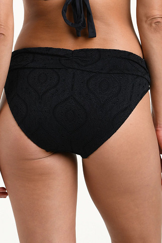 BLACK Mantra Medallion Shirred Hipster Bikini Bottom