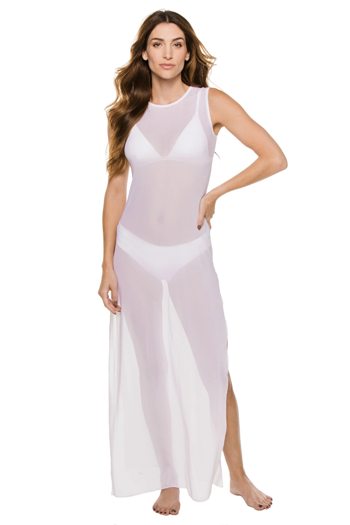 WHITE Terri Mesh Maxi Dress image number 1