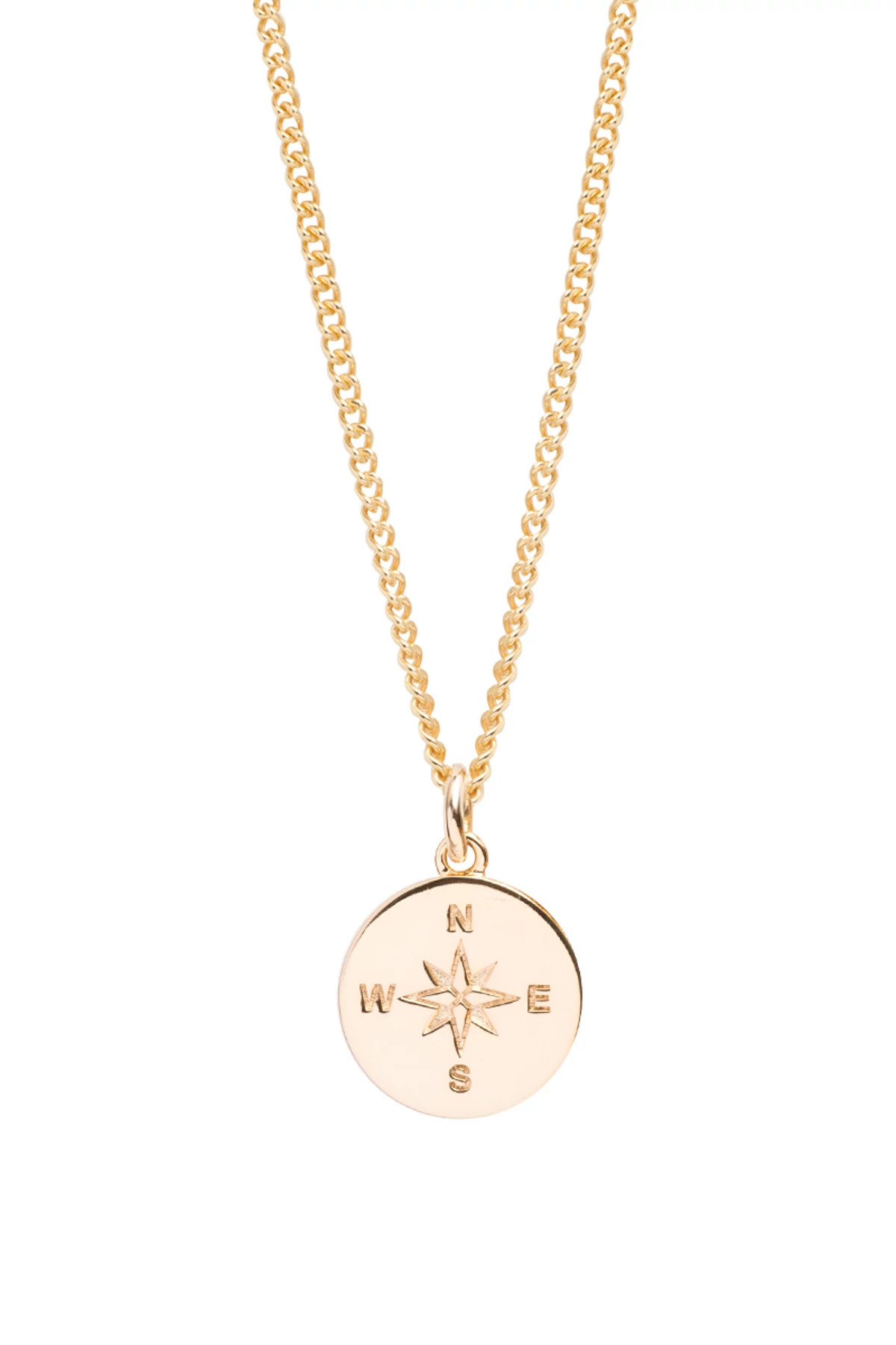 GOLD Large Gold Compass Necklace image number 1