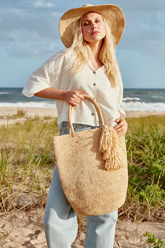 NATURAL Skye Tassel Tote