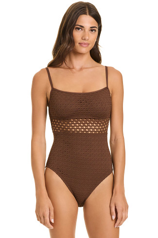 ROCKPOOL Open Knit Underwire One Piece Swimsuit