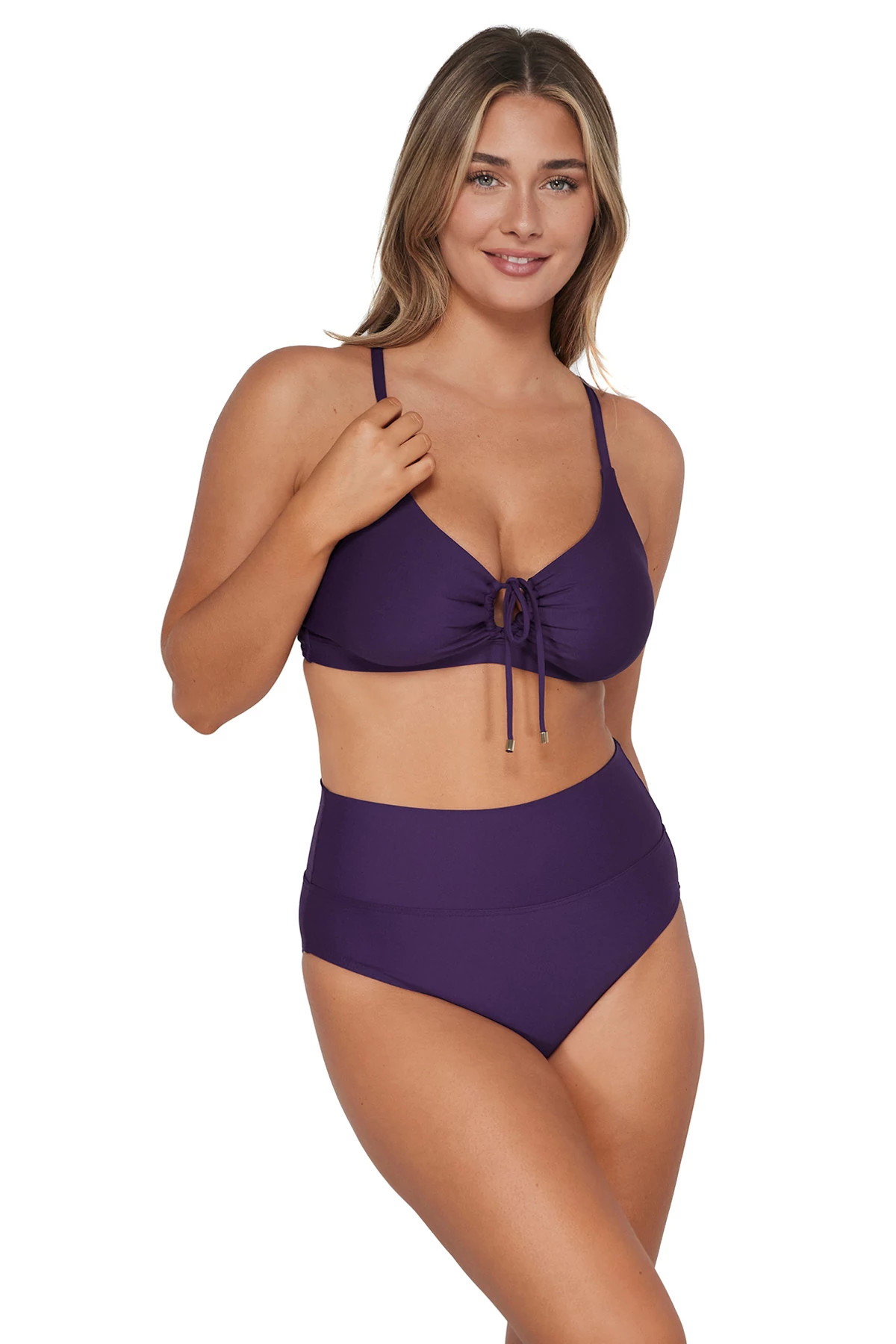 PARADISE PLUM Kauai Keyhole Underwire Bikini Top (D+ Cup) image number 1