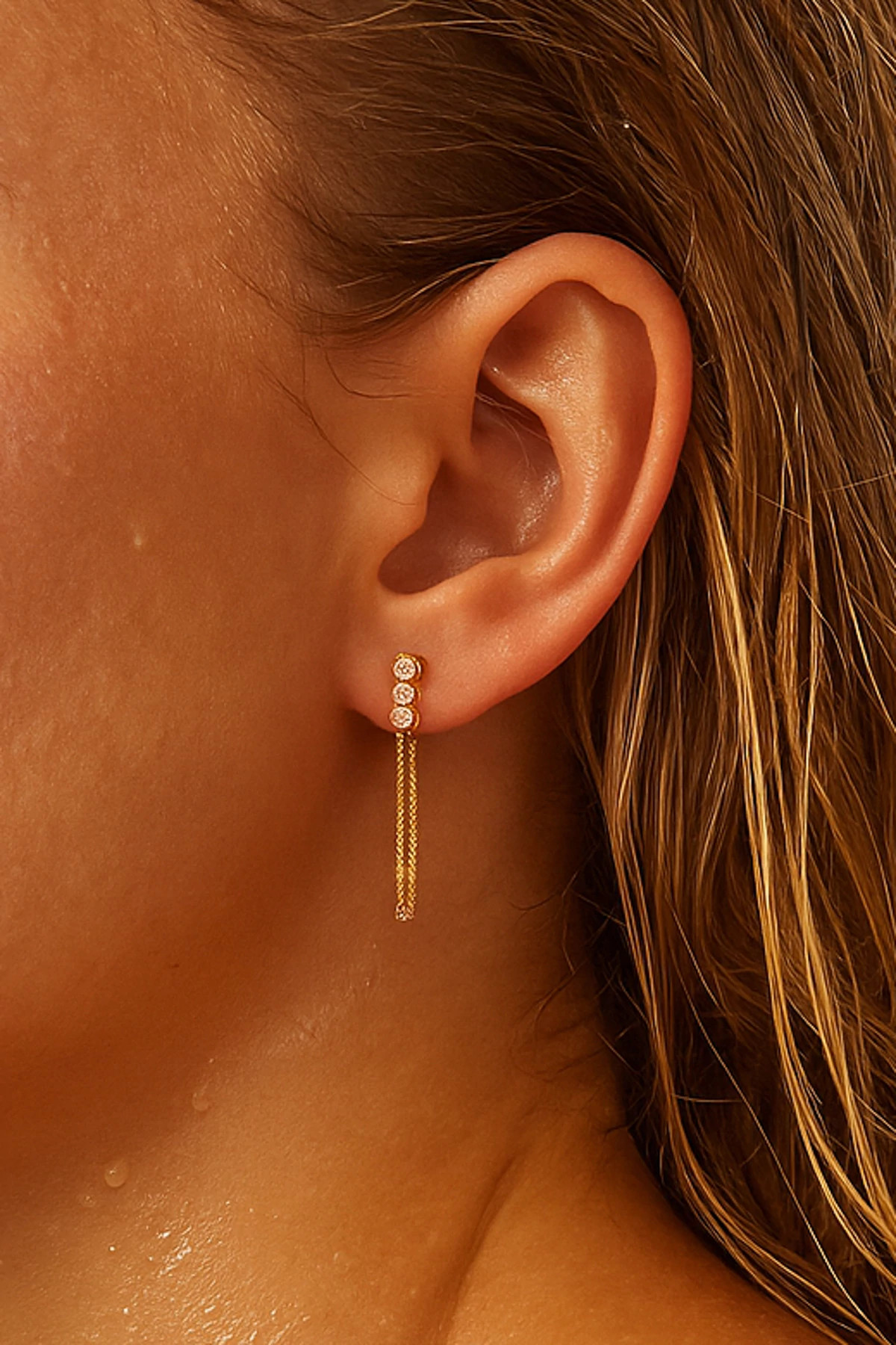 GOLD Alandra Asymmetric Drop Earrings image number 2