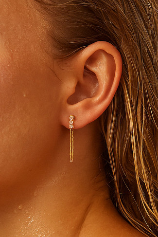 GOLD Alandra Asymmetric Drop Earrings