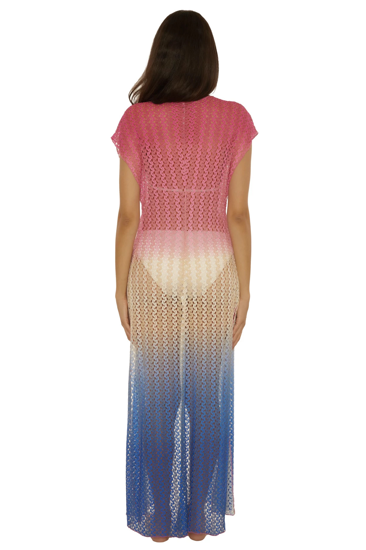 ROSEBERRY/LAPIS Sunset Ombre Long Kimono image number 2
