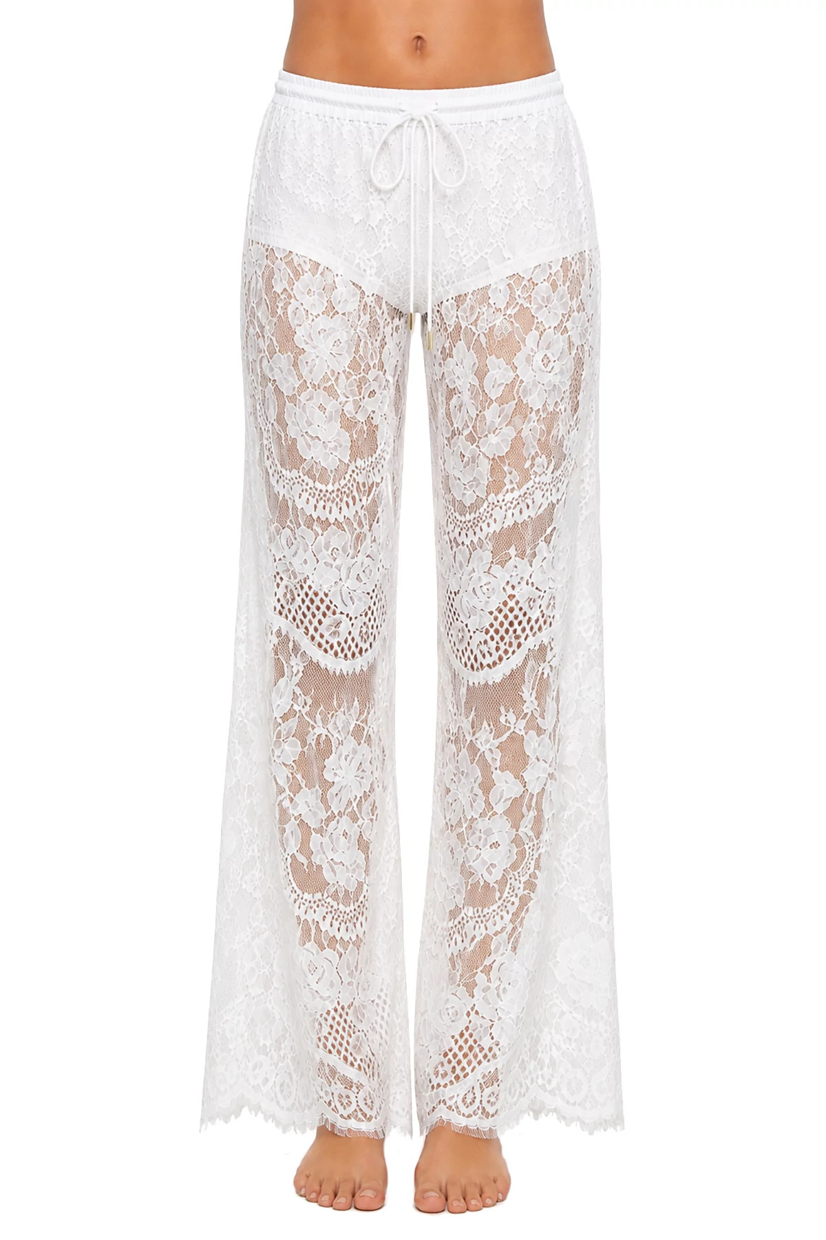 CREAM Arabella Sheer Lace Wide Leg Pants image number 1