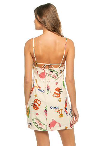 ISLAND SKETCHBOOK Valencia Square Neck Mini Dress