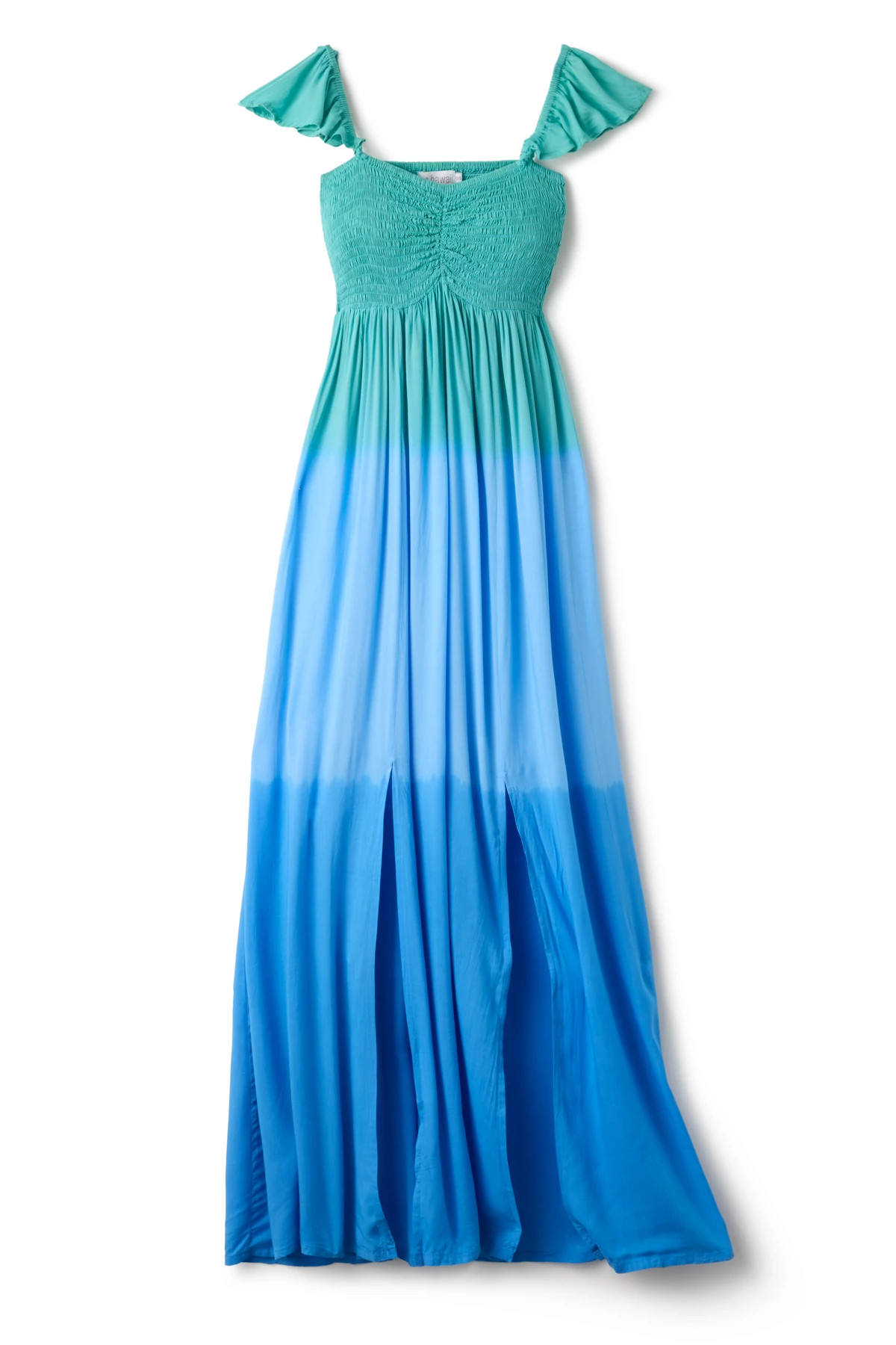 JUNGLE BLUE OMBRE Hollie Off Shoulder Maxi Dress image number 3