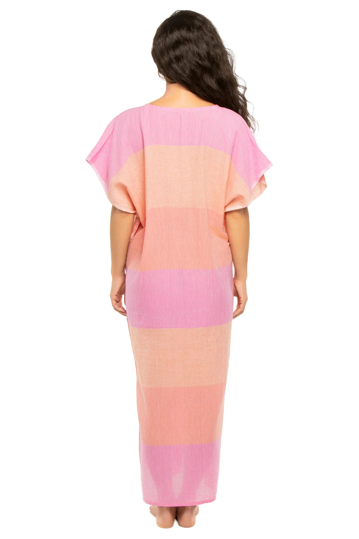 NEFAS PEACH Dalila V-Neck Caftan  image number 2