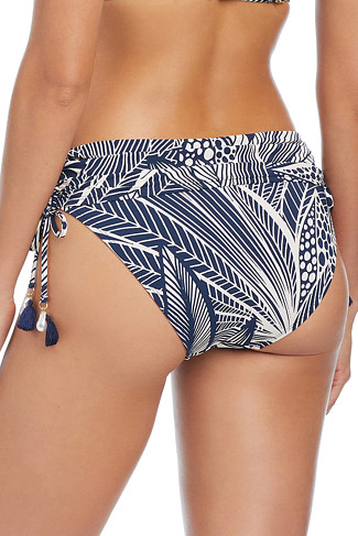 MIDNIGHT Shirred Tie Side Hipster Bikini Bottom