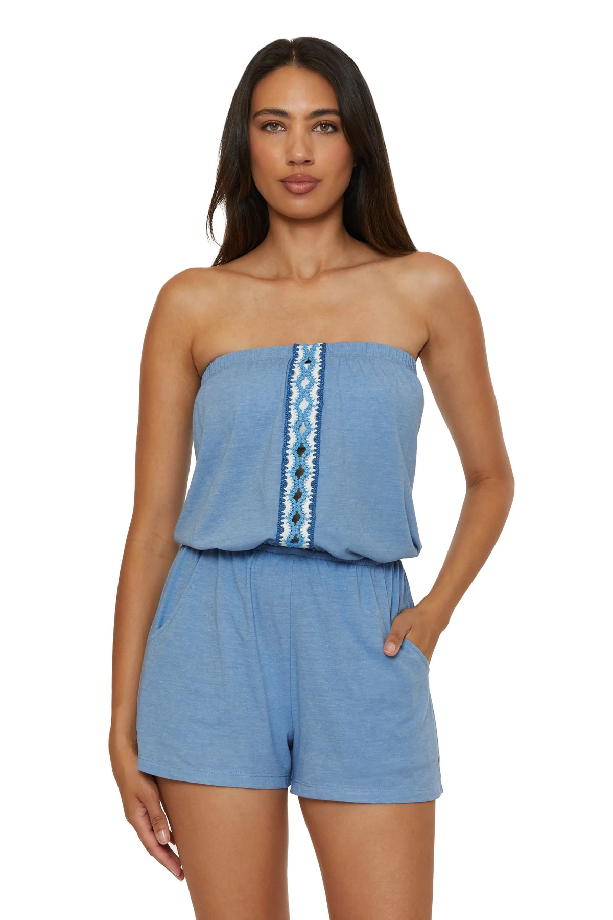 WISTERIA Strapless Romper image number 1