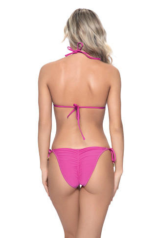COSMO PINK Ruched Sliding Triangle Bikini Top
