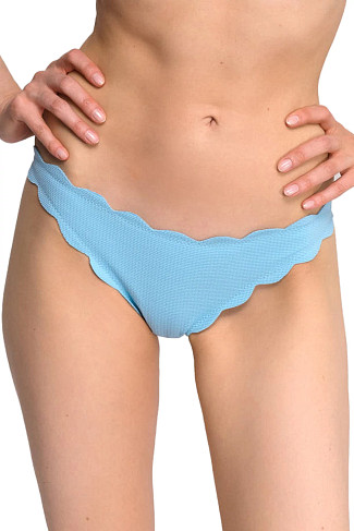 AIR Low-Rise Scalloped Brazilian Bikini Bottom