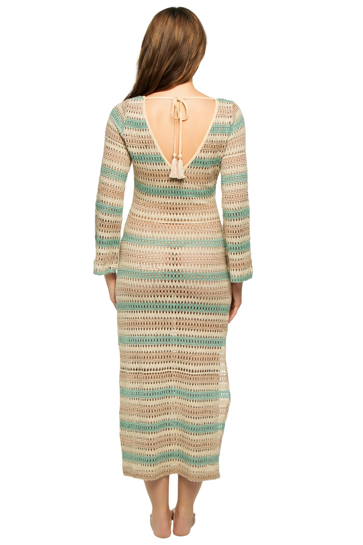 BORA BORA STRIPE Long Sleeve Midi Dress image number 2
