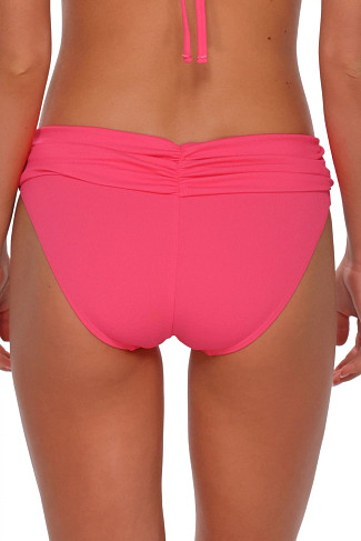 POSY PINK CREPE Unforgettable Shirred Bikini Bottom