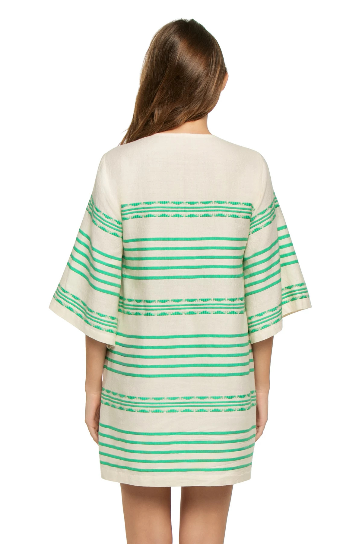 CHEREKA GREEN Belkis V Neck Caftan image number 2