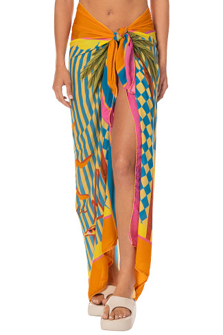 OPEN BLUE Isla Tropical Print Pareo