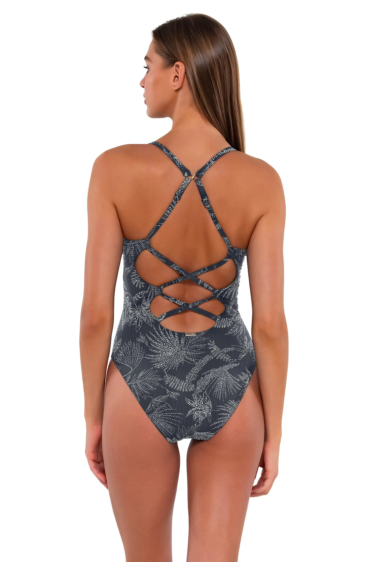 FANFARE SEAGRASS TEXTURE Veronica One Piece Swimsuit image number 3