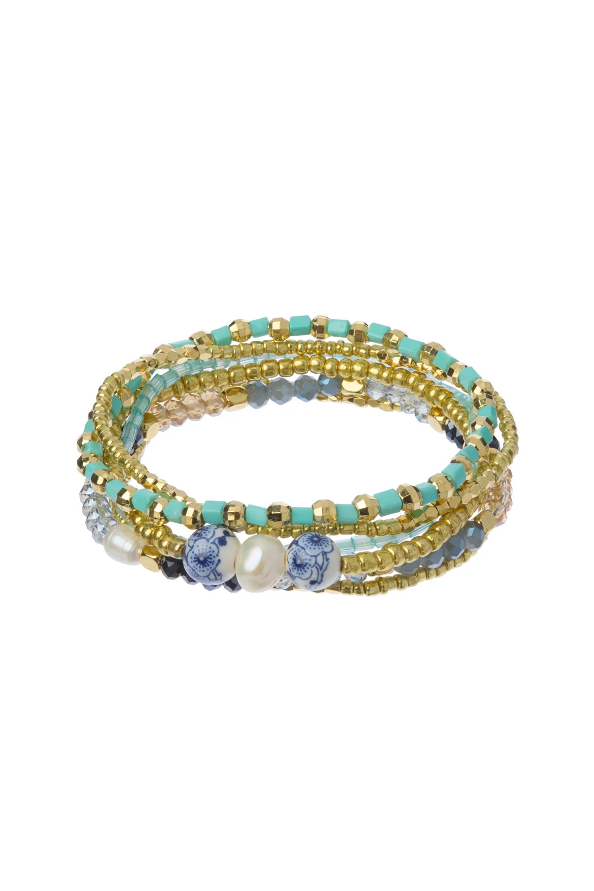 BLUE MULTI Beaded Bracelet Set image number 1