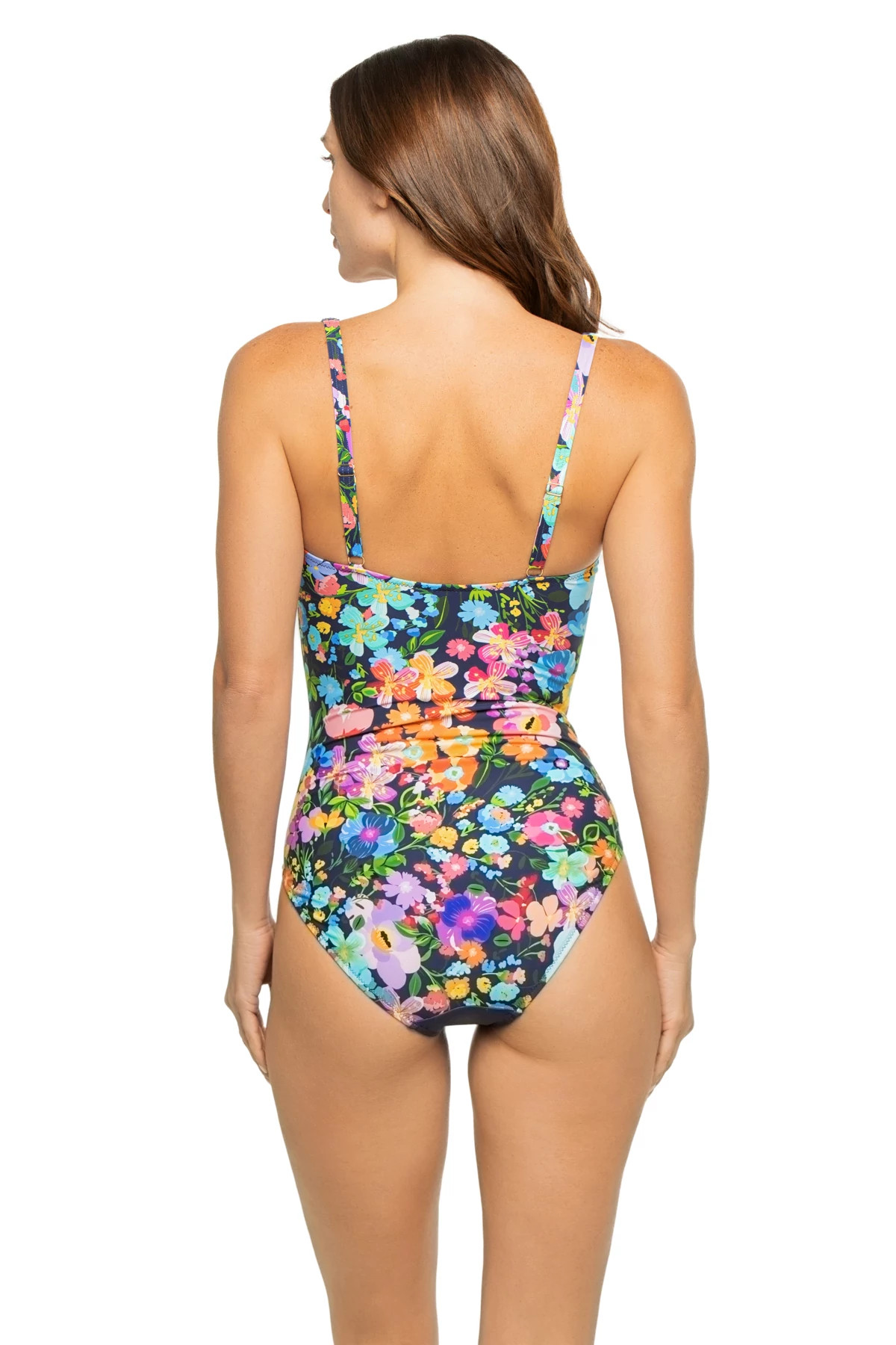 NAVY Wild Bloom Square Neck One Piece Swimsuit image number 2