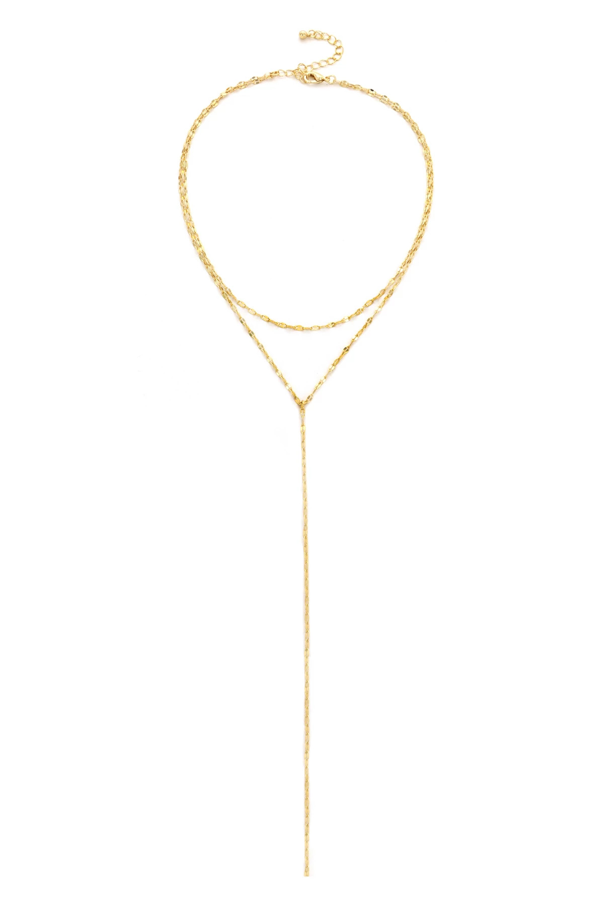 GOLD Layered Drop Necklace image number 1